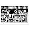 HI Technology Zone. Technology Office Print, Programmer Illustration, Black White Artwork, Modern Decor
