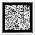 Dual Forms Poster, Black White Illustration, Symbolic Fine Print, Contemporary Decor