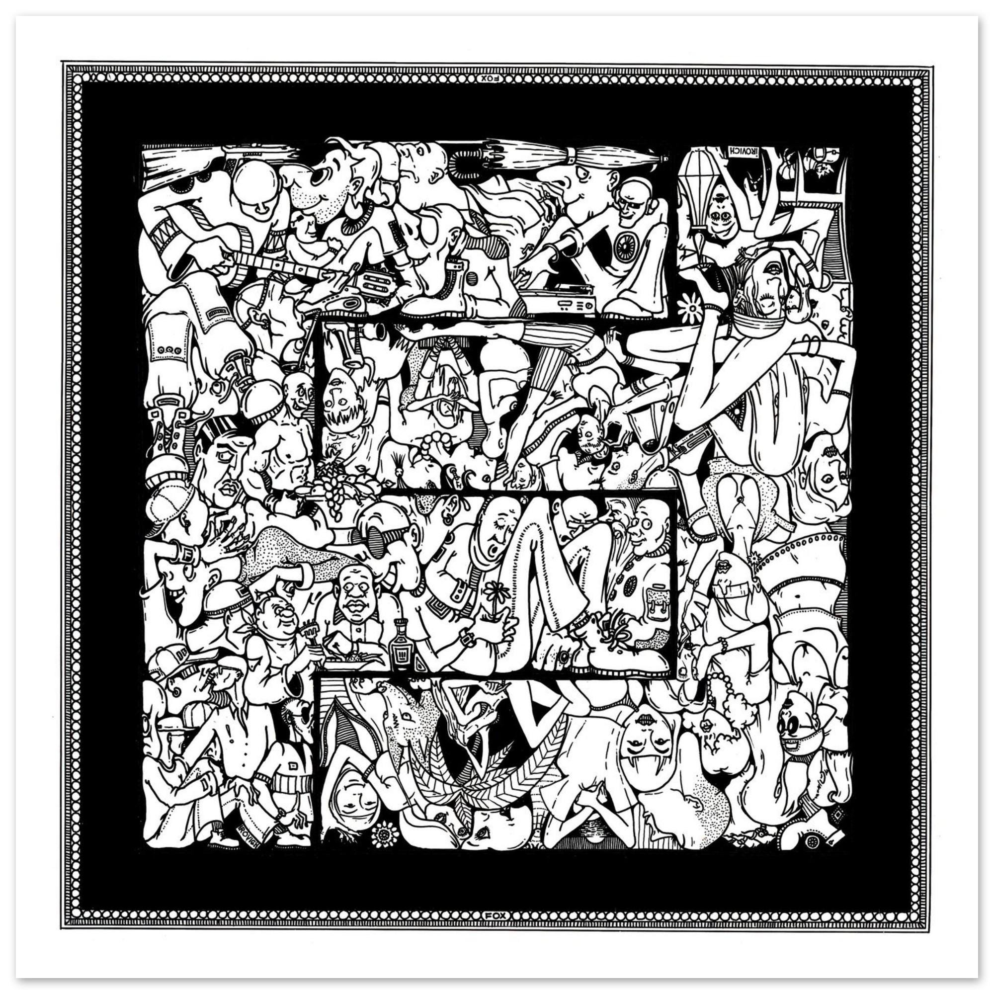 Dual Forms Poster, Black White Illustration, Symbolic Fine Print, Contemporary Decor