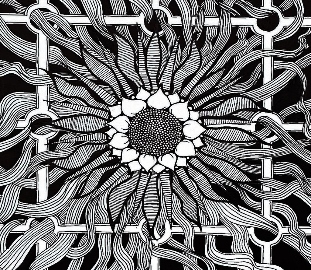 Abstract Geometric Line Art Print, Modern Organic Black White, Illustration, Monochrome Fine Print, Contemporary Decor