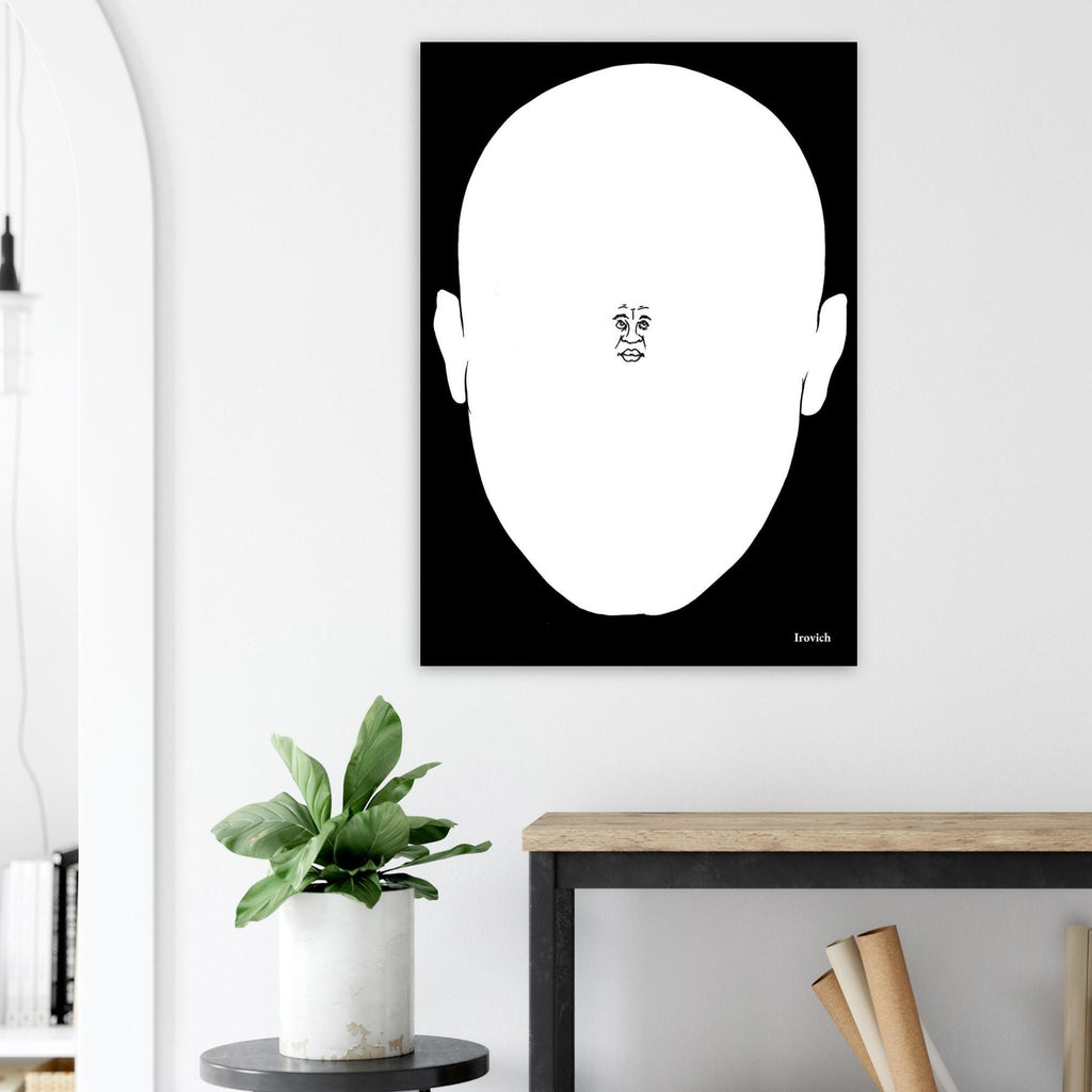 Not Emptiness. Minimal Face Poster, Conceptual Illustration, Black White Fine Print