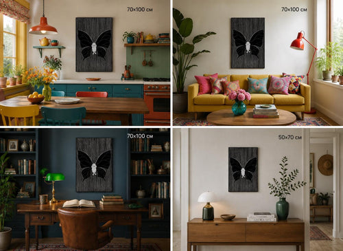 Butterfly Illustration, Symbolic Poster, Black White Fine Print, Contemporary Decor