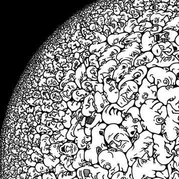 Surreal Faces Poster, Monochrome Illustration, Fine Art Print, Minimalist Home Decor, Black and White Print