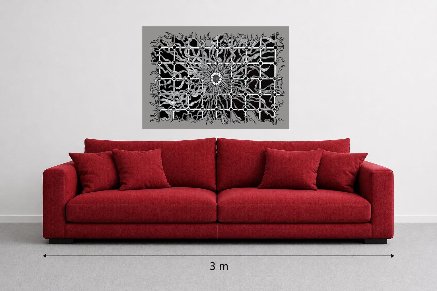 Abstract Geometric Line Art Print, Modern Organic Black White, Illustration, Monochrome Fine Print, Contemporary Decor
