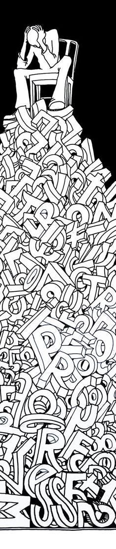 Progress. Geometric Illustration, Abstract Fine Print, Black White Decor