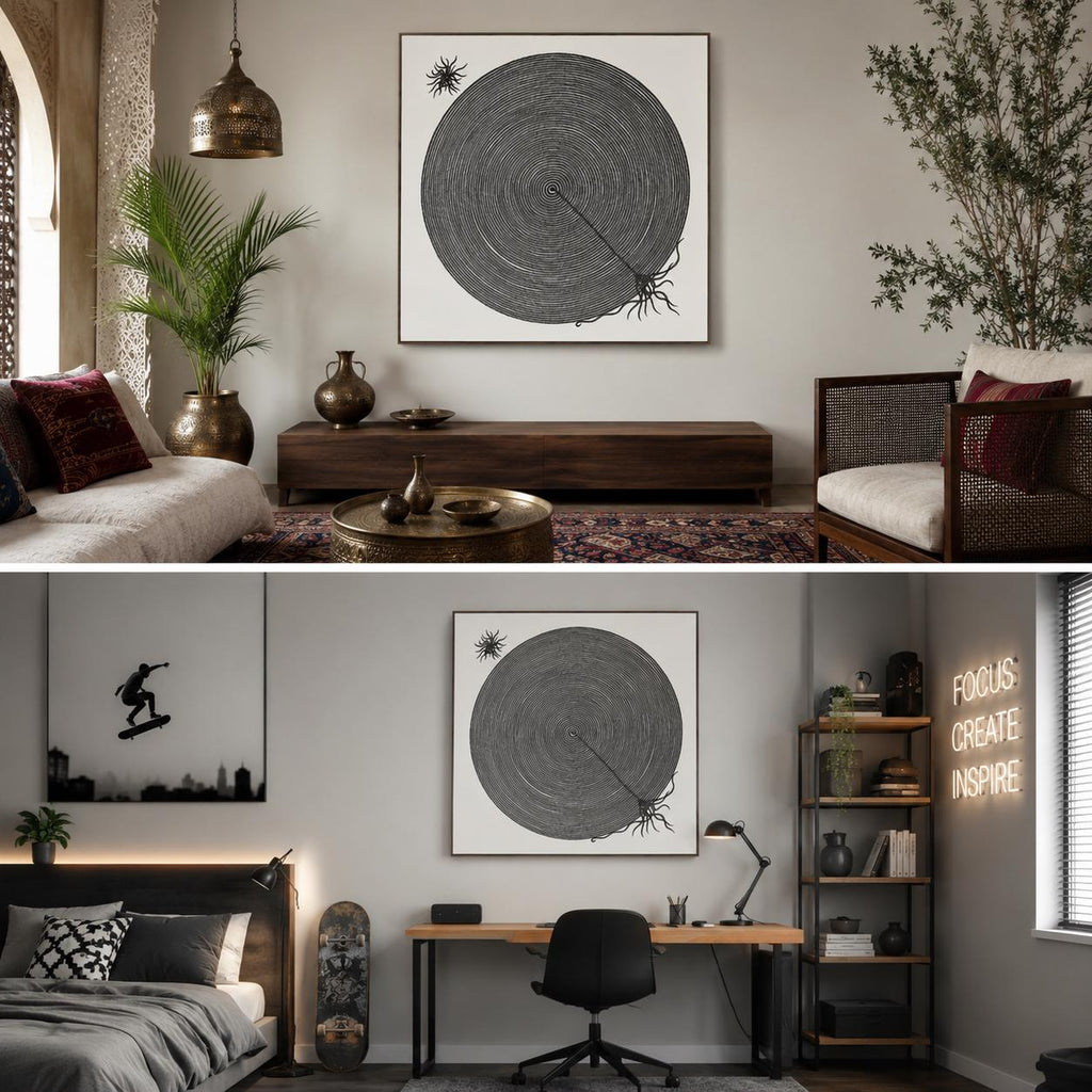 iMandala  Black & White Crowd Art Print