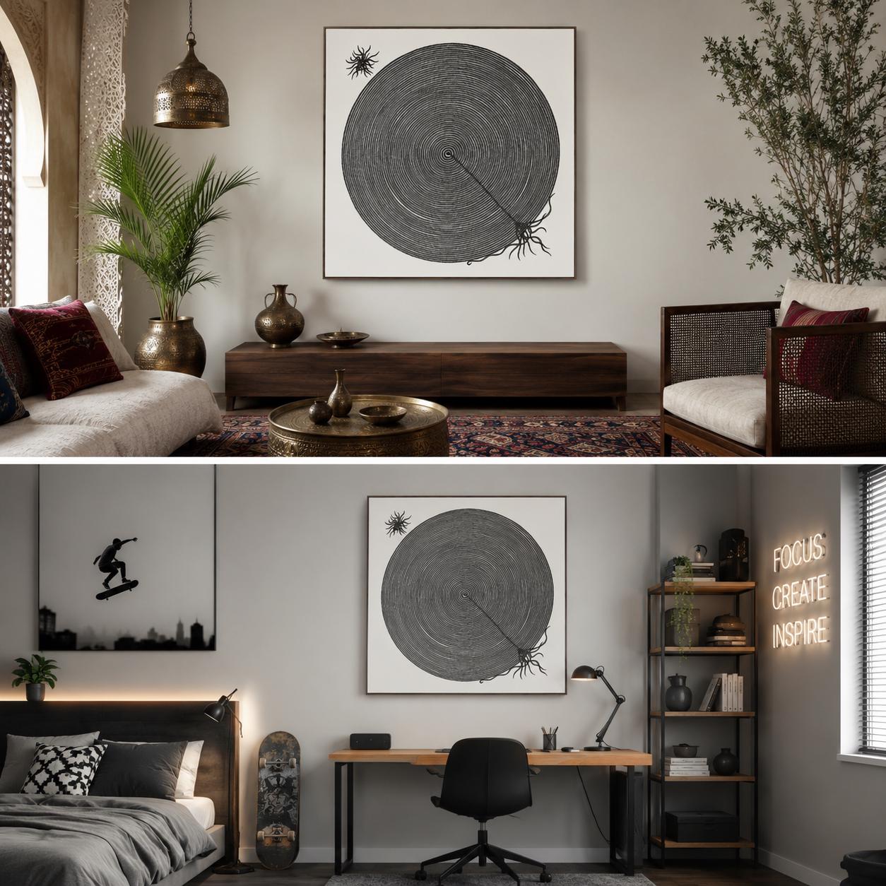 iMandala  Black & White Crowd Art Print